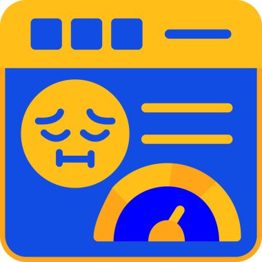 üzgün ve mutsuz üzgün simge, vektör illüstrasyonu