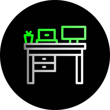 Bilgisayar masasının vektör simgesi