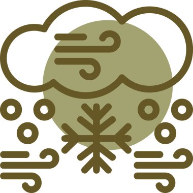 Kar yağışı ikonu ana hatlar biçiminde