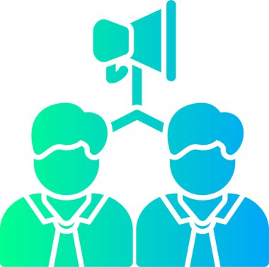 Megafonlu bir adamın vektör çizimi