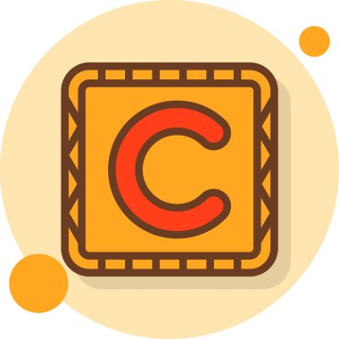 Bir C harfi simgesinin vektör illüstrasyonu