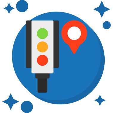 Harita konum belirleyici simgesi doldurulmuş dış hat biçimi