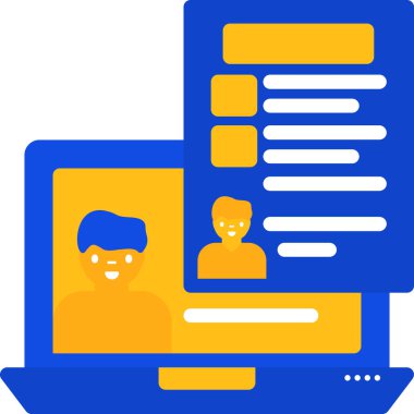 Bilgisayar monitör simgesini, basit vektör çizim