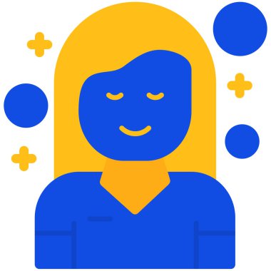 Kadın. Web simgesi basit illüstrasyon