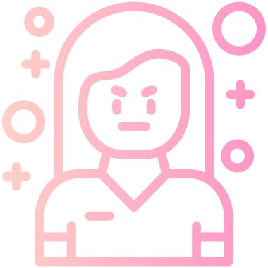 avatar kadın simgesi, vektör çizimi