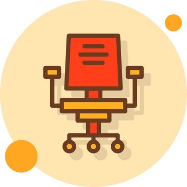 Beyaz arka planda ofis sandalyesi, illüstrasyon, vektör.