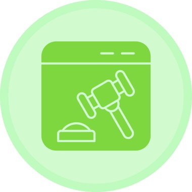 Açık arttırma çekiç simgesi, basit vektör illüstrasyonu