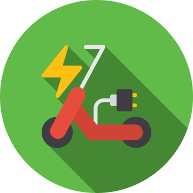 elektrikli scooter elektrik vektör illüstrasyonu