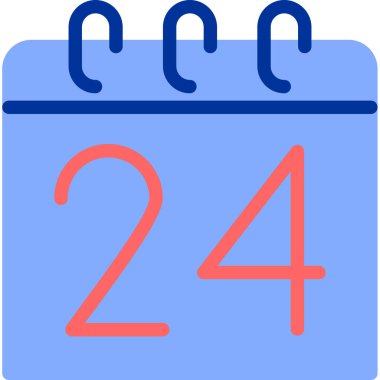 Beyaz arkaplanda izole edilmiş takvim simgesi ve vektör illüstrasyonu