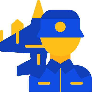 Polis memuru ikonu, vektör çizimi. Polis