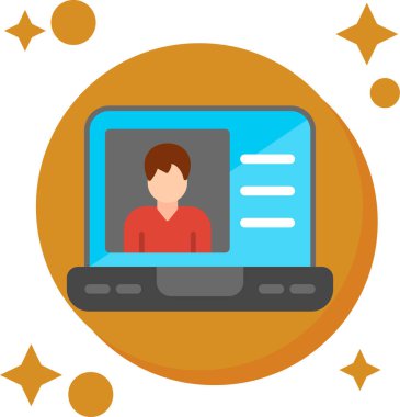 Dizüstü bilgisayar simgesi vektör çizimi