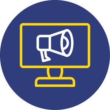 Megafonla izleyin. Web simgesi basit illüstrasyon