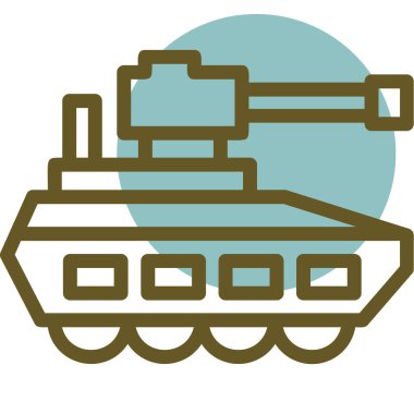 Tank simgesi, vektör çizimi