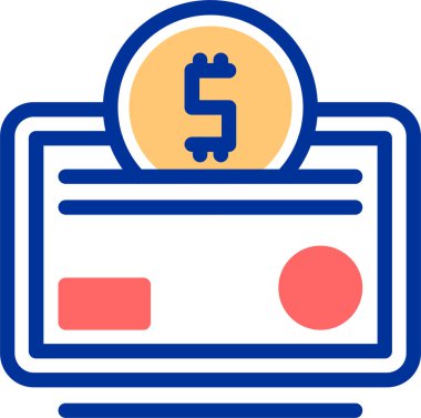 Banka. Web simgesi basit illüstrasyon