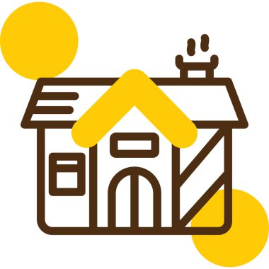 Geri dönüşüm ikonlu ev. özet çizimi