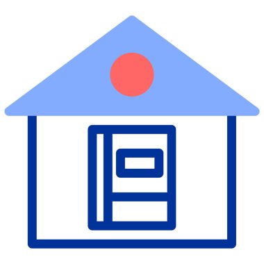 Bina. Web simgesi basit illüstrasyon