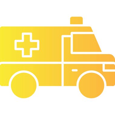 beyaz arkaplanda izole edilmiş ambulans simgesi ve vektör illüstrasyonu