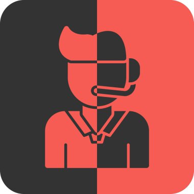 Kırmızı maskeli ve maskeli bir erkek simgesinin vektör çizimi