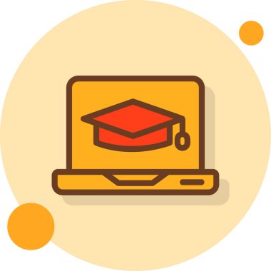 Çevrimiçi eğitim simgesi, vektör illüstrasyonu