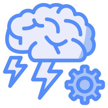 Beyin. Web simgesi basit illüstrasyon