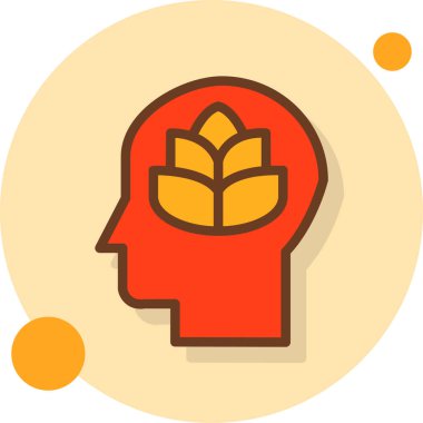 Beyin simgesi, vektör illüstrasyonu