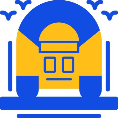 Bir bina simgesinin vektör illüstrasyonu