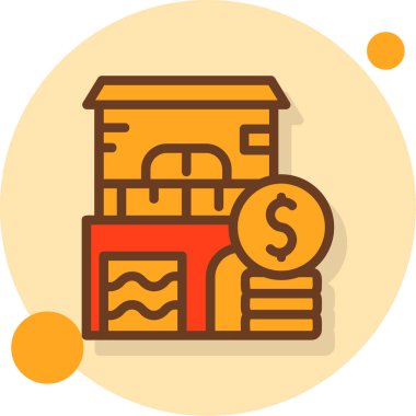 Banka işletme para simgesi düz stil