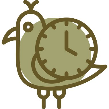 Alarm kuşu saat simgesi - taslak biçimi