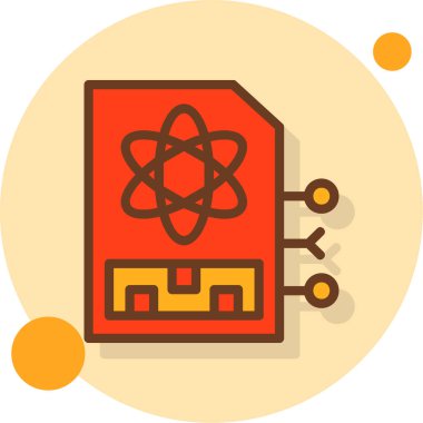 Bilim yassı simgesi, vektör illüstrasyonu