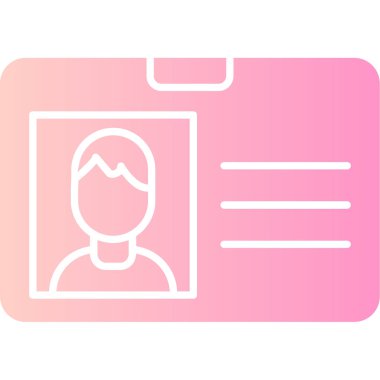 Kimlik kartı simgesi, vektör illüstrasyonu basit tasarım