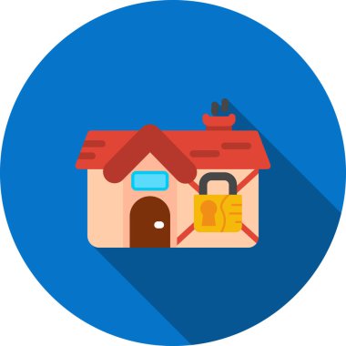 ev güvenlik kilidi simgesi düz biçimli