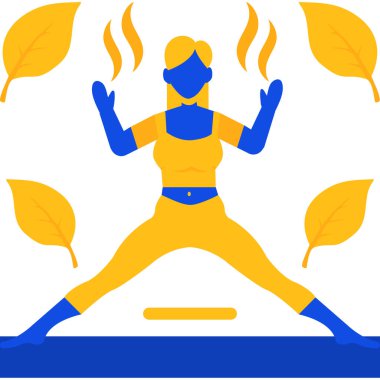 Yoga pozları. düz vektör illüstrasyonu.