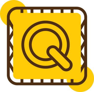 Sarı ve beyaz bir ikonun vektör illüstrasyonu