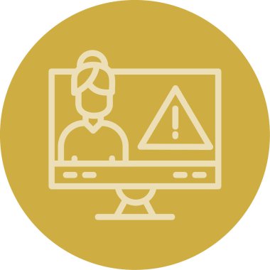 İşaretli bilgisayar monitörü, vektör illüstrasyonu, kişisel bilgisayar simgesi