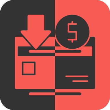 Para simgesi, vektör çizim