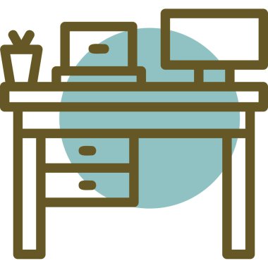 Masa mobilyası ikonu. Basit resimleme