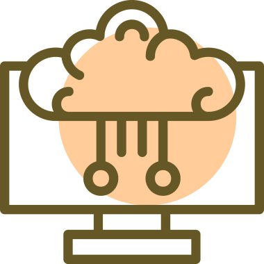 Bulut. Web simgesi basit illüstrasyon