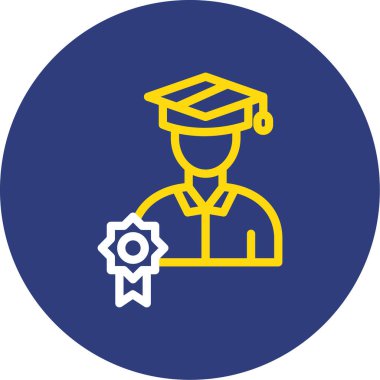 Mezun. Web simgesi basit illüstrasyon