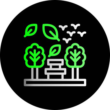 Bir ağaç simgesinin vektör illüstrasyonu