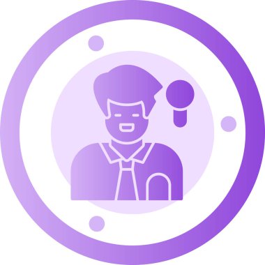 Mikrofonlu bir adamın vektör çizimi