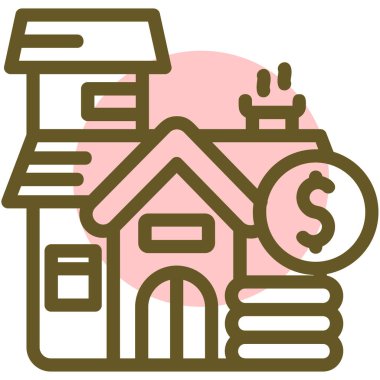 Bir bina simgesinin vektör illüstrasyonu