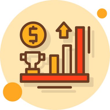 İş grafiği düz vektör simgesi