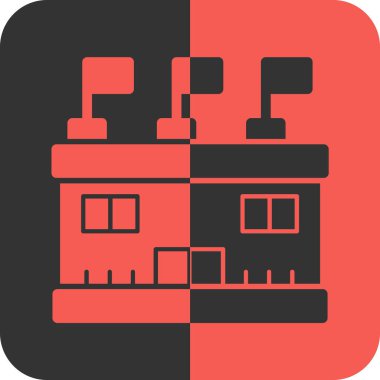 Fabrika binası simgesi, vektör illüstrasyonu