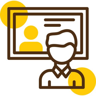 Kimlik kartı simgesi, vektör illüstrasyonu