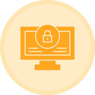 İnternet güvenlik simgesi. Web için web erişim vektör simgelerinin basit illüstrasyonu