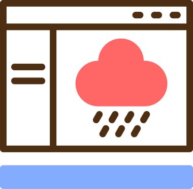 bulut web sunucu simgesi - ana hatlar biçimi