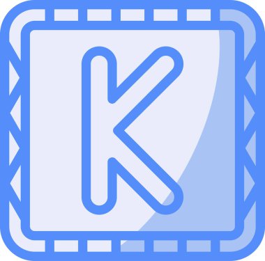 K harfinin vektör çizimi