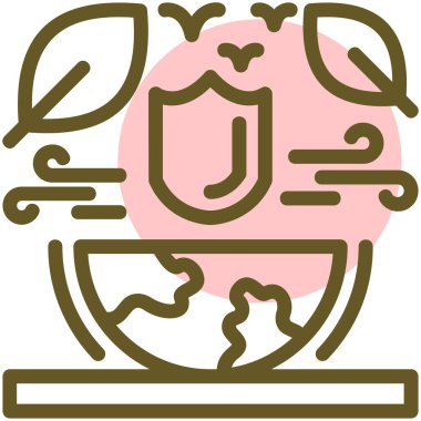 Bir kalkan simgesinin vektör illüstrasyonu