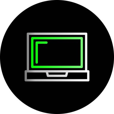 Beyaz arkaplanda dizüstü bilgisayar düz simgesi