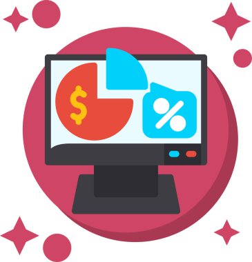 İş ve finans ikonu, vektör illüstrasyonu. düz tasarım biçimi